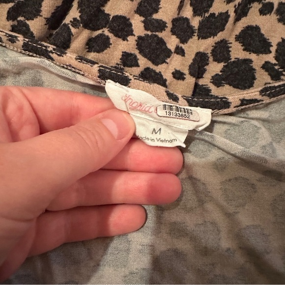 RTR Ingrid &‎ Isabel Leopard Print Tan Black Maternity Ruched Midi Dress Sz M - Picture 7 of 12